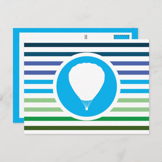 Striped Chic BALLOONING Postkarte (Vorne/Hinten)