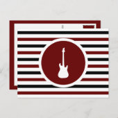 Striped Chic Electric Gitarre Postkarte (Vorne/Hinten)