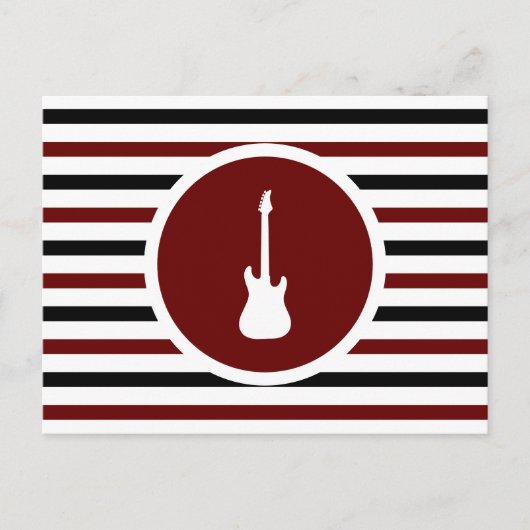 Striped Chic Electric Gitarre Postkarte (Vorderseite)