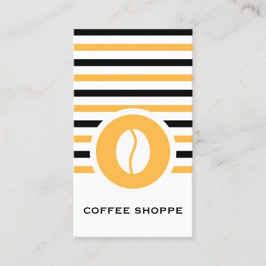 Striped chic Kaffeebar Visitenkarte (Vorderseite)