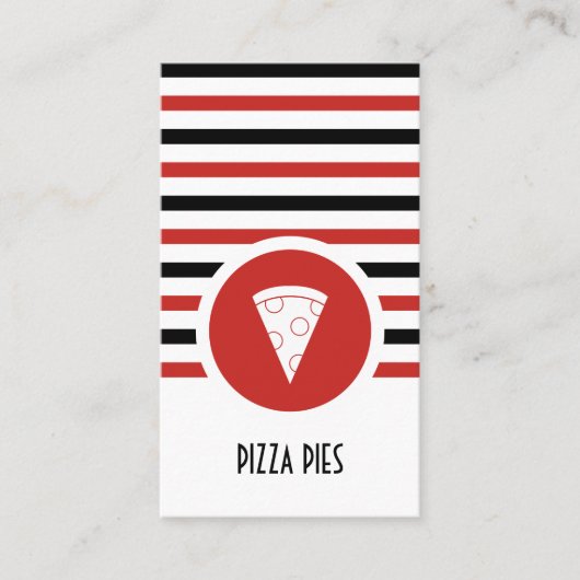 Striped Chic Pizza Slices Loyalty Punch Treuekarte (Vorderseite)