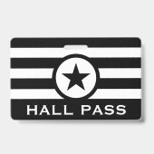Striped Chic Star Hall Pass für Lehrer Ausweis (Vorderseite)