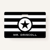 Striped Chic Star Hall Pass für Lehrer Ausweis (Rückseite)