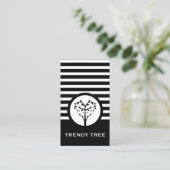 Striped Chic Tree Visitenkarte (Stehend Vorderseite)