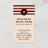 Striped Chic White Chocolate Strawberry Visitenkarte (Rückseite)