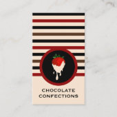 Striped Chic White Chocolate Strawberry Visitenkarte (Vorderseite)