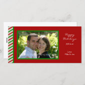 Striped Christmas Foto Card Feiertagskarte (Vorne/Hinten)