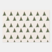 Striped Christmas Wrapping Paper, Pine Tree Geschenkpapier Set (Vorderseite 2)