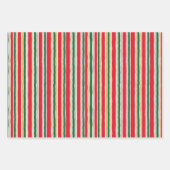Striped Christmas Wrapping Paper, Pine Tree Geschenkpapier Set (Vorderseite)