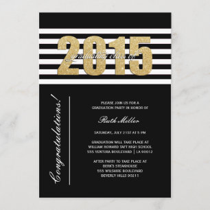 Striped Class of 2015 Abschluss Einladung