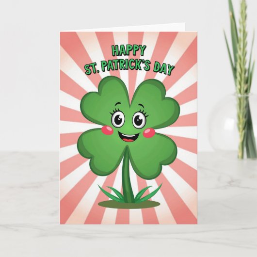 Striped Clover Happy Day Card Karte (Vorderseite)