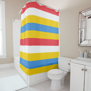 Striped Colors of Aruba Flag Shower Curtain Duschvorhang