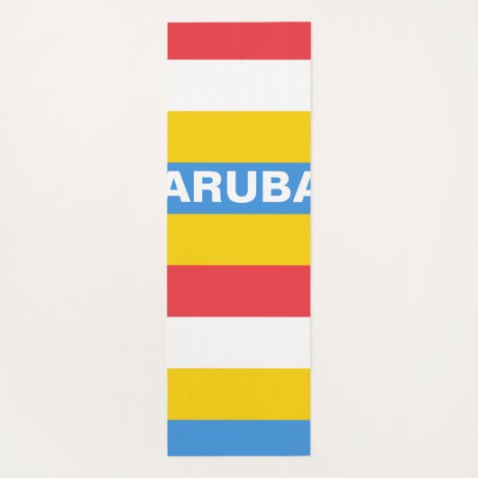 Striped Colors of Aruba Flag Yogamatte (Rückseite)