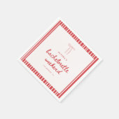 Striped Coquette Bow Custom Bachelorette Serviette (Ecke)