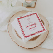 Striped Coquette Bow Custom Bachelorette Serviette