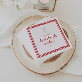 Striped Coquette Bow Custom Bachelorette Serviette