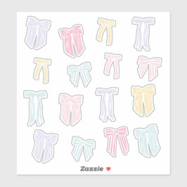 Striped Coquette Bows minz rosa gelbe Lila Aufkleber