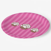 Striped Cupcake Paper Plates  Pappteller (Schrägansicht)