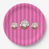Striped Cupcake Paper Plates  Pappteller (Vorderseite)
