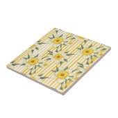 Striped Daffodil Floral Pattern (2) Fliese (Seite)