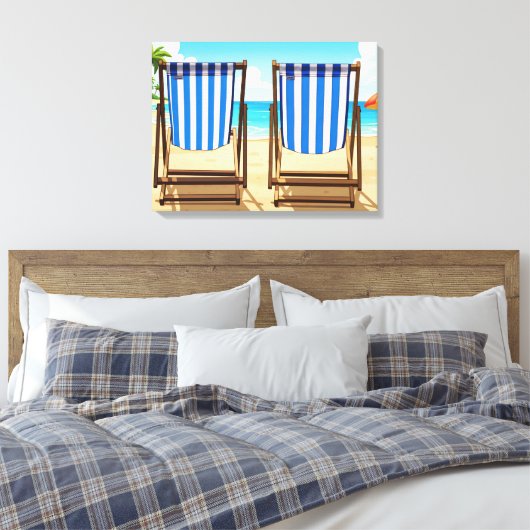 Striped deckchairs canvas print leinwanddruck (Insitu (Schlafzimmer))