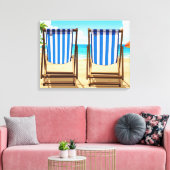 Striped deckchairs canvas print leinwanddruck (Insitu (Wohnzimmer))