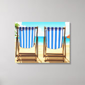 Striped deckchairs canvas print leinwanddruck (Vorderseite)
