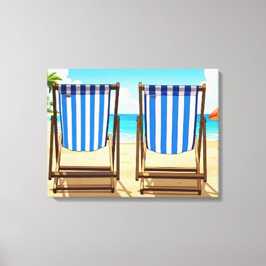Striped deckchairs canvas print leinwanddruck (Vorderseite)
