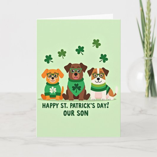 Striped Dogs Happy Day Son Card Karte (Vorderseite)