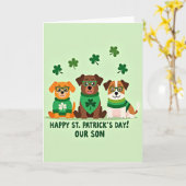 Striped Dogs Happy Day Son Card Karte (Gelbe Blume)