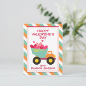 Striped Dump Truck Personalisiert Valentine Cards Postkarte (Stehend Vorderseite)