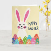 Striped Egg Rabbit Paper Card Karte (Gelbe Blume)