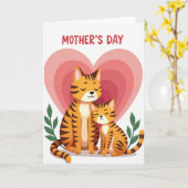 Striped Feline Love Card Karte (Gelbe Blume)