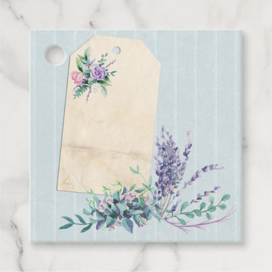 Striped floral Collage Scrapbook Verzierung Geschenkanhänger (Vorderseite)