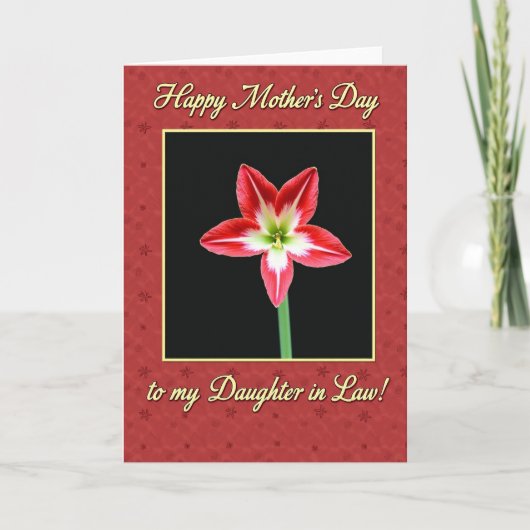 Striped Flower Daughter Card Karte (Vorderseite)