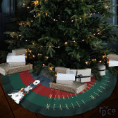 Striped Fun Donkey Llama Sheep anpassbare Worte Polyester Weihnachtsbaumdecke