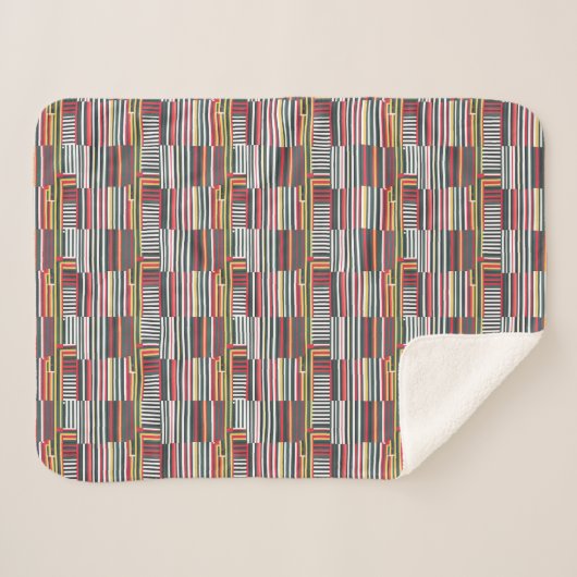 striped geometric pattern sherpadecke (Vorderseite (Horizontal))