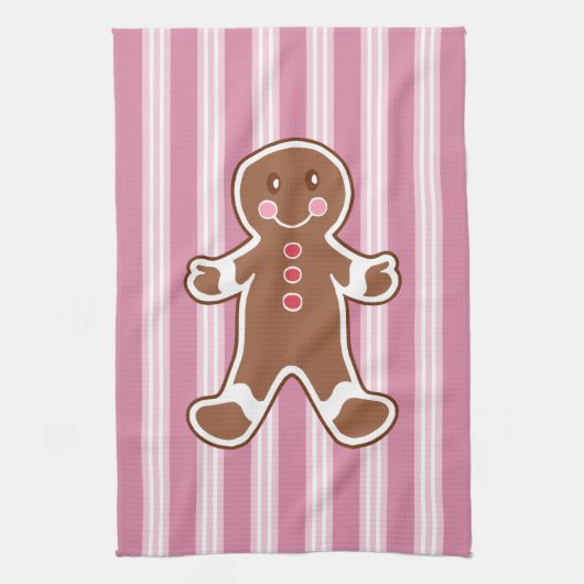 Striped Gingerbread Boy Küchentuch (Vertikal)