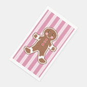 Striped Gingerbrot Boy Napkins Serviette (Ecke)