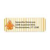 Striped Gingerbrot Candy Christmas Label (Vorne)