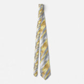 Striped Gold and Silver Necktie Krawatte (Rückseite)