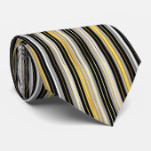 Striped Gold and Silver Necktie Krawatte (Gerollt)