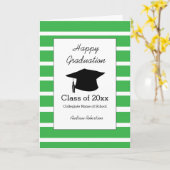 Striped Green Class of 2025 Happy Abschluss Karte (Gelbe Blume)