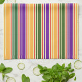 STRIPED GREEN RED LILA YELLOW GESCHIRRTUCH (Gefaltet)