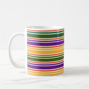 STRIPED GREEN RED LILA YELLOW KAFFEETASSE