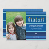 Striped Hanukka Candles Feiertagskarte (Vorne/Hinten)