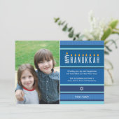 Striped Hanukka Candles Feiertagskarte (Stehend Vorderseite)