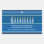 Striped Hanukka Candles Rechteckiger Aufkleber (Vorderseite)