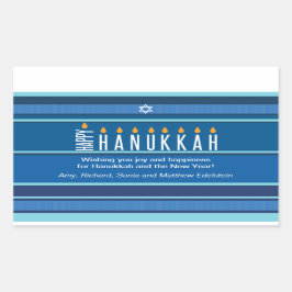 Striped Hanukka Candles Rechteckiger Aufkleber