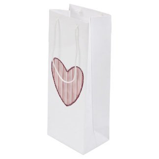 Striped Heart Geschenktüte Für Weinflaschen